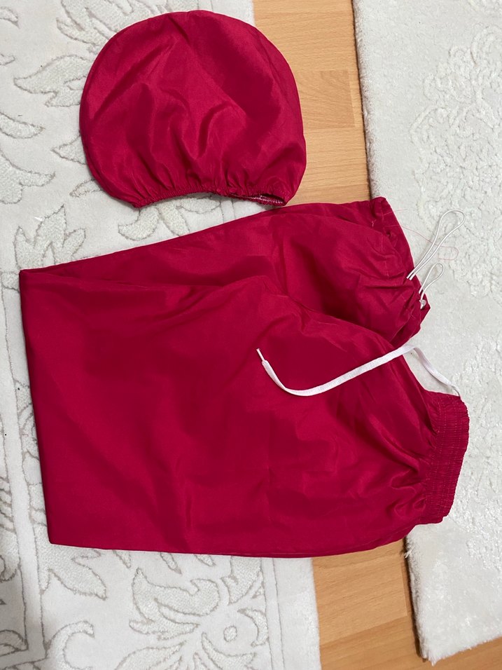 Bordo Uzun Kollu Midi Kadın haşema - Görsel 5