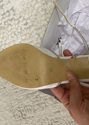 Beyaz Kadın Dolgu Topuklu Abiye Ayakkabı - Görsel 3