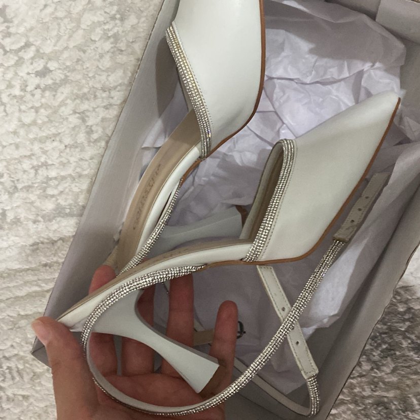 Beyaz Kadın Dolgu Topuklu Abiye Ayakkabı - Görsel 2