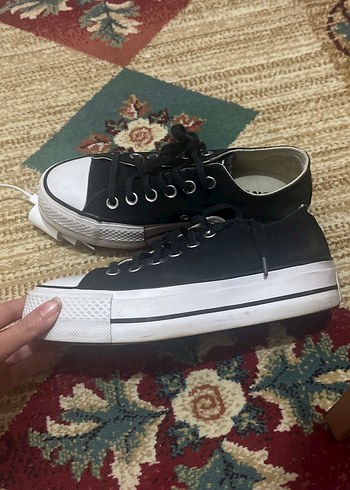 Siyah Bağcıklı Kadın Günlük Spor Ayakkabı - Görsel 2