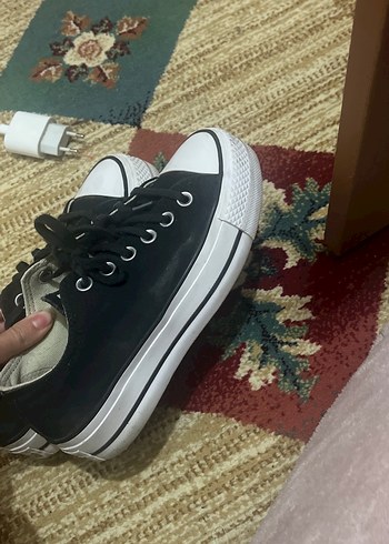 Siyah Bağcıklı Kadın Günlük Spor Ayakkabı - Görsel 4