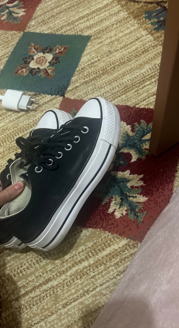 Siyah Bağcıklı Kadın Günlük Spor Ayakkabı - Görsel 4