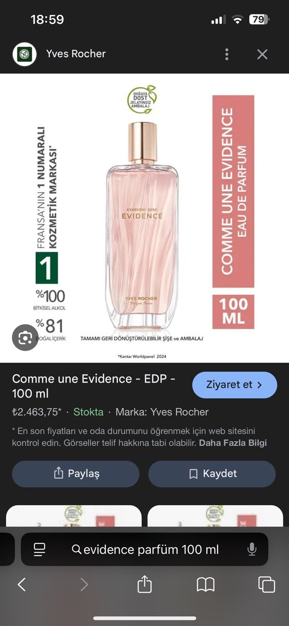 Yves Rocher Evidence Kadın Parfümü 100 ml - Görsel 2