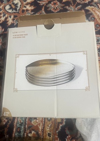 Altın Renkli Düz Cam Tabak Seti - Görsel 2