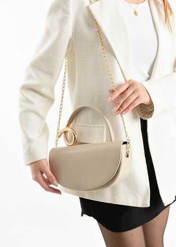 Kahverengi Deri Yılan Desenli Klasik Çanta - Görsel 10