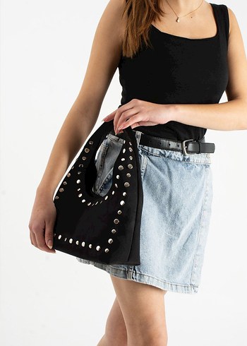 troklu süet çanta - Görsel 10