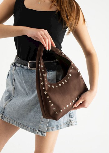 troklu süet çanta - Görsel 7