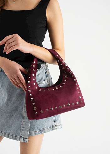 troklu süet çanta - Görsel 5