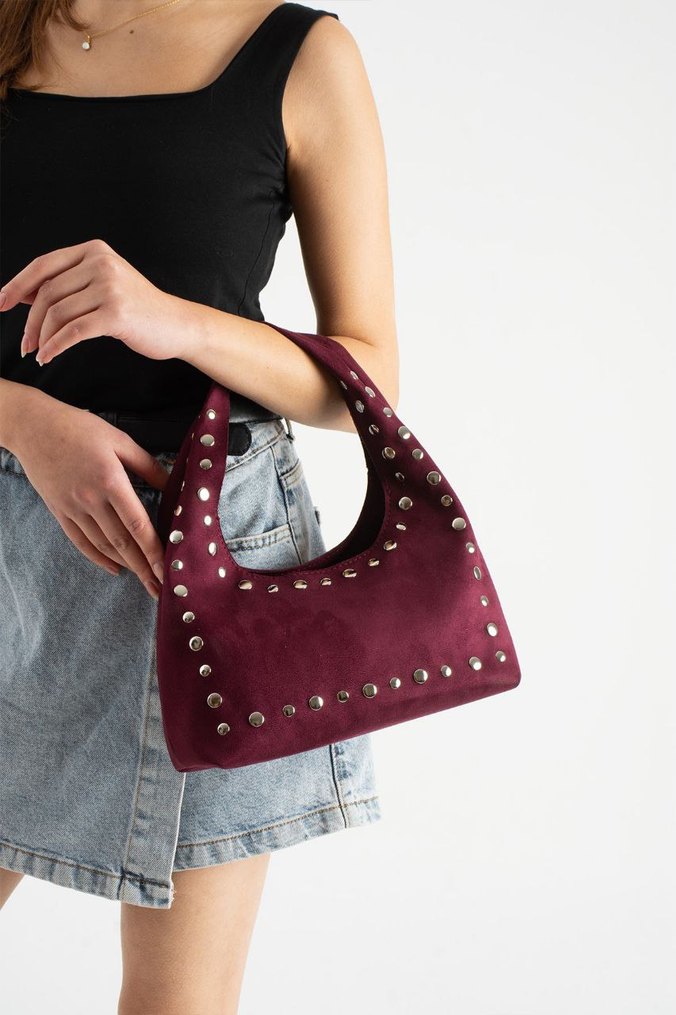 troklu süet çanta - Görsel 5