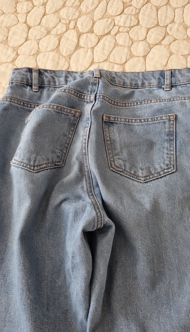 Gri Mavi erkek çoçuk Bol Kesim Denim Pantolon - Görsel 4