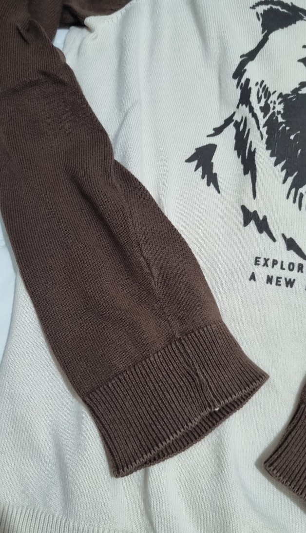 Kahverengi Baskılı Uzun Kollu kazak - Görsel 3