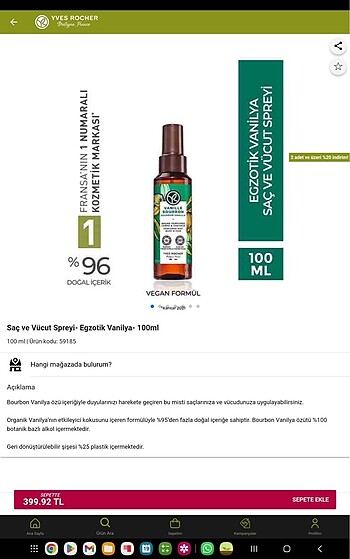 Beden Renk Saç ve Vücut Spreyi