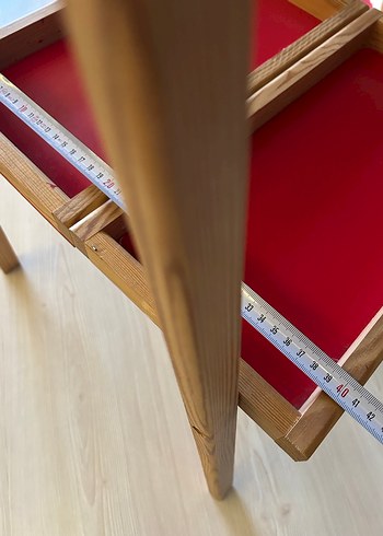 Kırmızı Çocuk Tahtası ve Raflı Ahşap Stand - Görsel 8