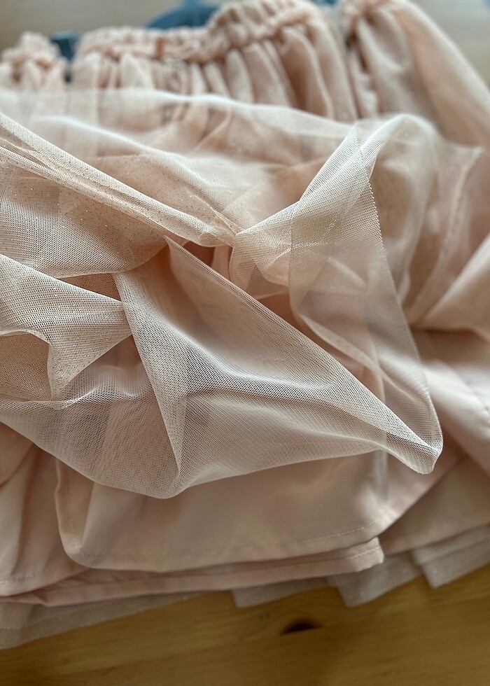 H&M tütü etek simli pudra 6.8 yaş - Görsel 3