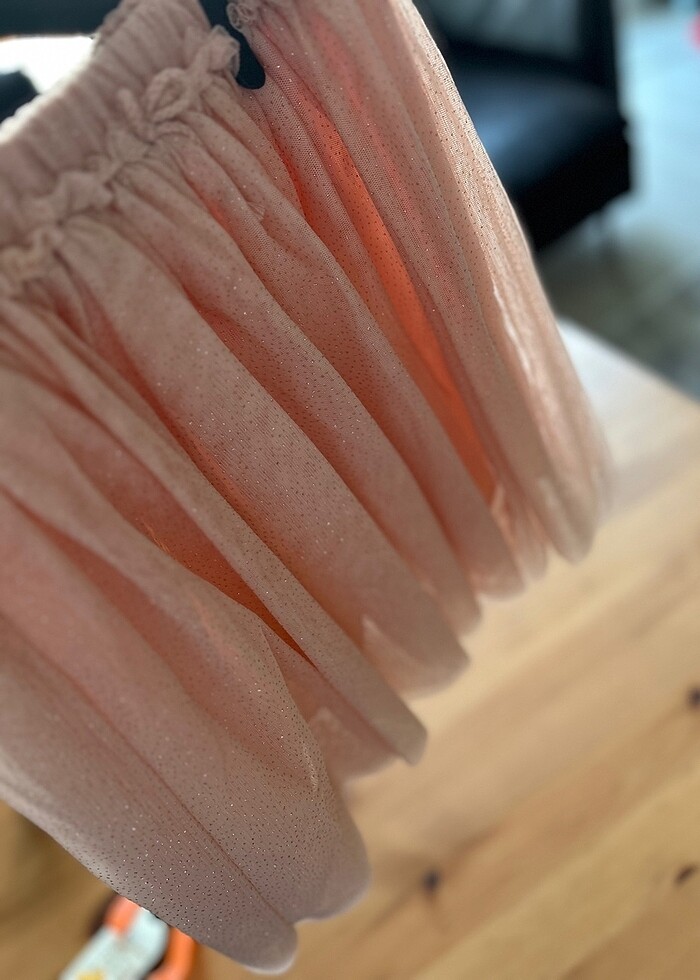 H&M tütü etek simli pudra 6.8 yaş - Görsel 5