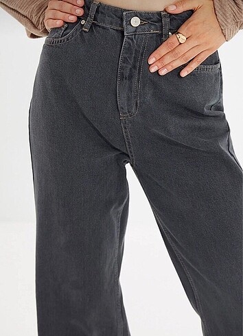 36 Beden siyah Renk Trendyolmilla Siyah Yüksek Bel 90?s Wide leg Jeans