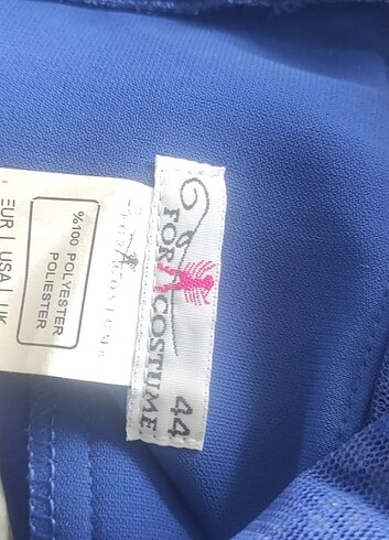 44 beden kalın askılı mavi elbise abiye