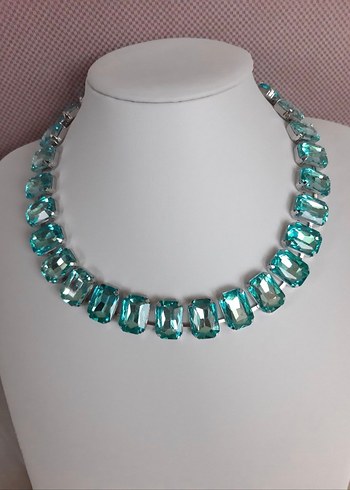  Beden turkuaz Renk Swarovski Kolye