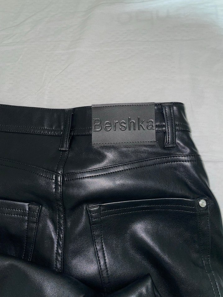 Deri Siyah Kadın Midi Pantolon - Görsel 5