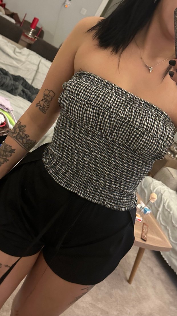 Kadın Kareli Straplez Bustiyer - Görsel 5