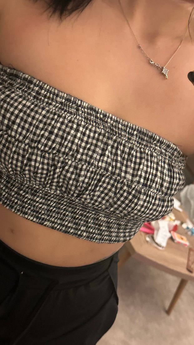 Kadın Kareli Straplez Bustiyer - Görsel 4