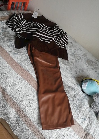 Deri Kahverengi pantolon - Görsel 2