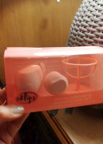 Eklips Pembe Makyaj Süngeri ve Stand Seti - Görsel 7