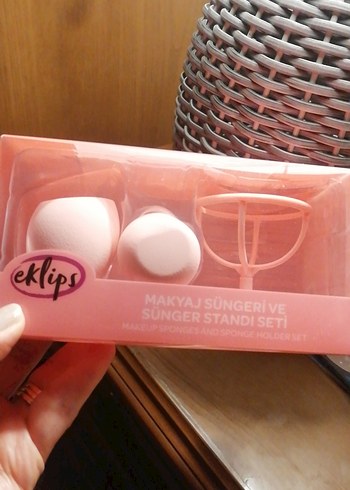 Eklips Pembe Makyaj Süngeri ve Stand Seti - Görsel 9