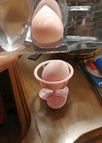 Eklips Pembe Makyaj Süngeri ve Stand Seti - Görsel 14