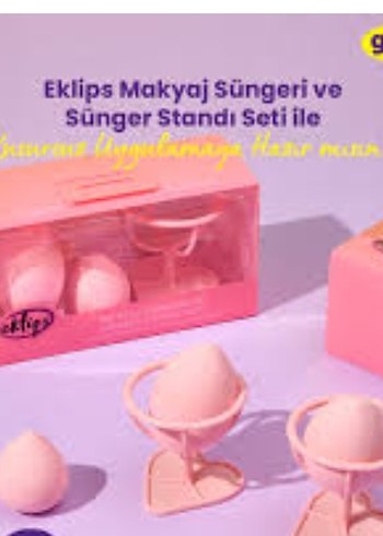 Eklips Pembe Makyaj Süngeri ve Stand Seti - Görsel 5