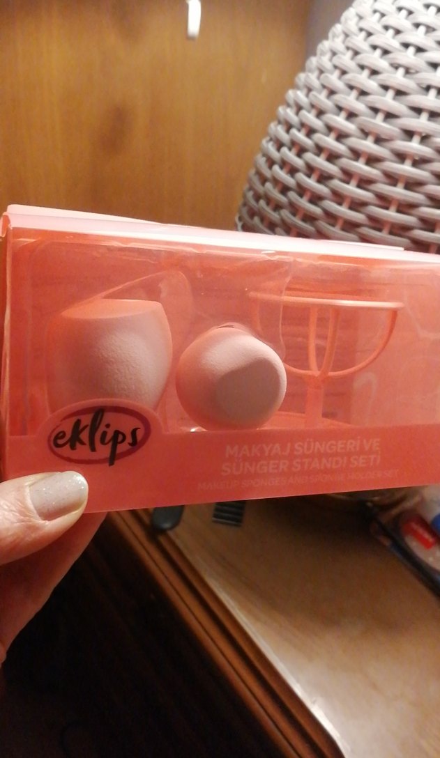 Eklips Pembe Makyaj Süngeri ve Stand Seti - Görsel 2