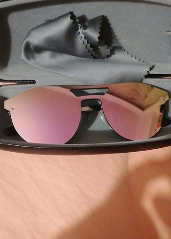 Parlak Pembe Biker Tarzı Kadın Güneş Gözlüğü aynalı - Görsel 7
