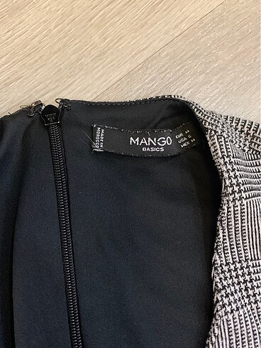 m Beden Mango ekose midi elbise