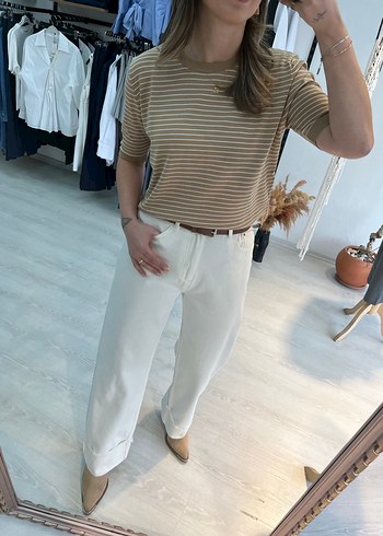 Kırık beyaz jean - Görsel 2