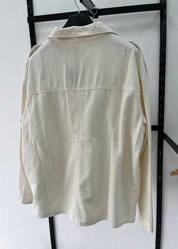 Beyaz Denim Kadın Midi Ceket - Görsel 4