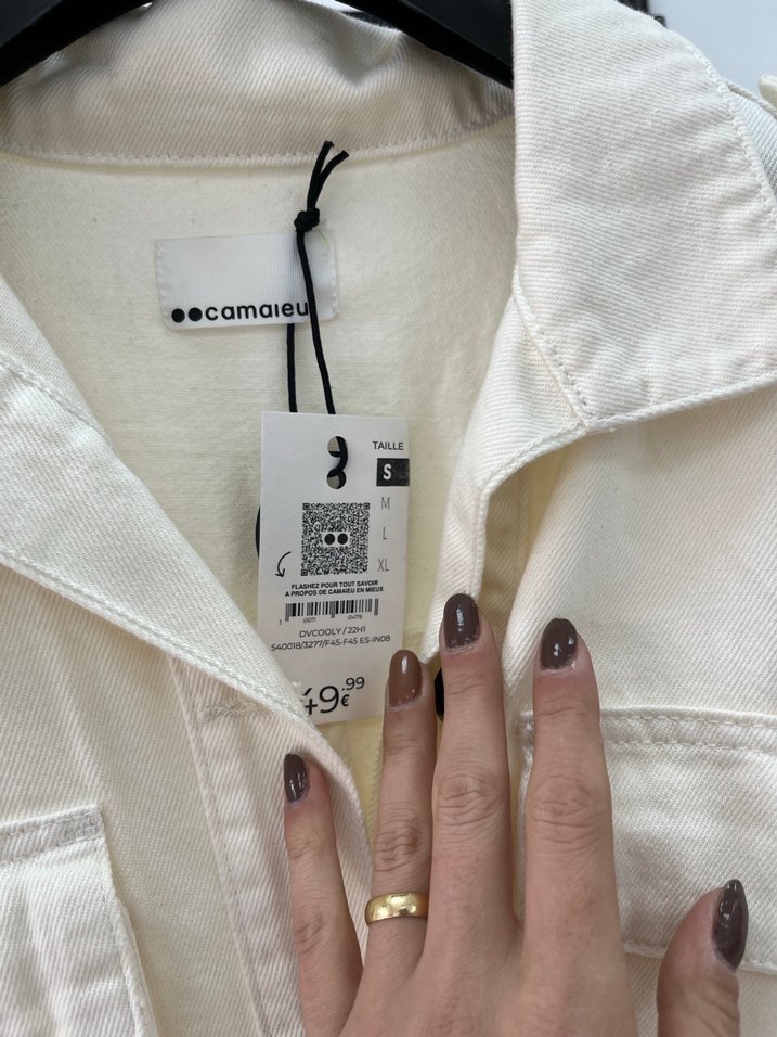 Beyaz Denim Kadın Midi Ceket - Görsel 2