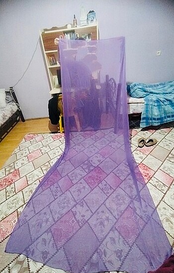 3 metre Janjan Şifon Lila Şal