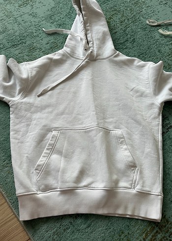 Beyaz Kapüşonlu Kadın Sweatshirt