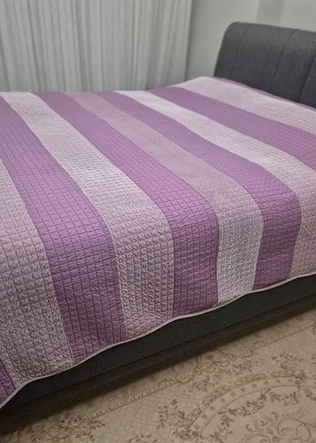 Pastel Mor Düz Yatak Örtüsü çift taraflı - Görsel 2