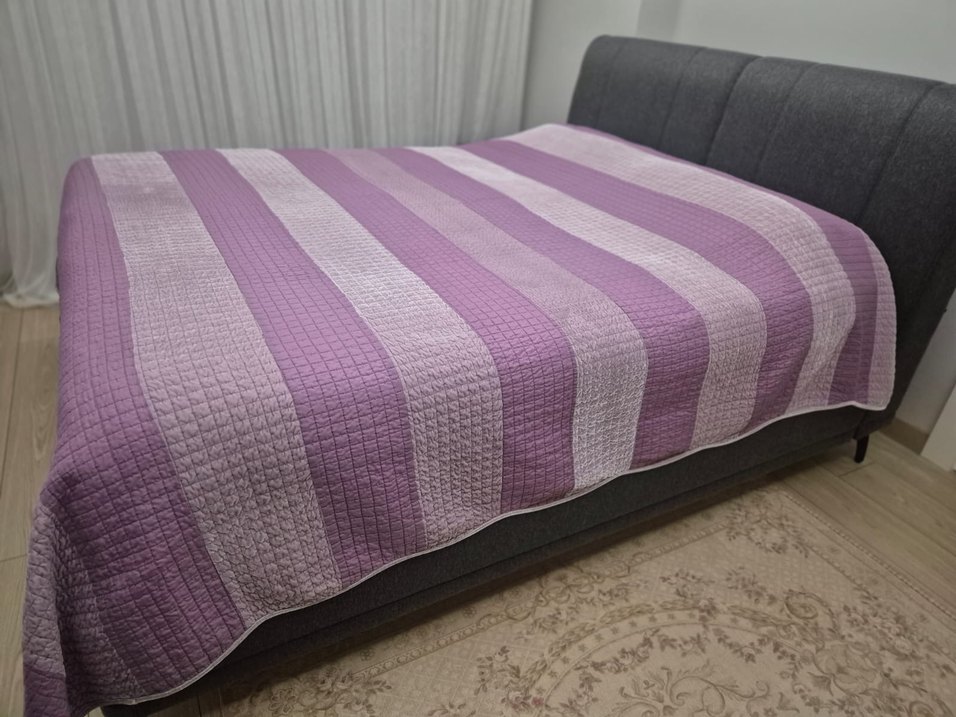 Pastel Mor Düz Yatak Örtüsü çift taraflı - Görsel 2