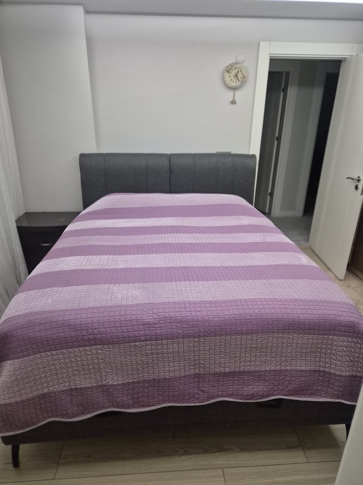 Pastel Mor Düz Yatak Örtüsü çift taraflı - Görsel 3