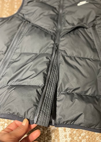 Siyah Şişme Yelek, Fermuarlı, Yüksek Yaka kaz tüyü - Görsel 7