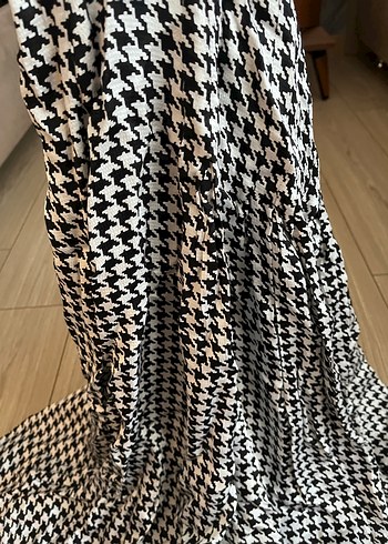 Kaz ayağı geniş pileli etek - Görsel 3