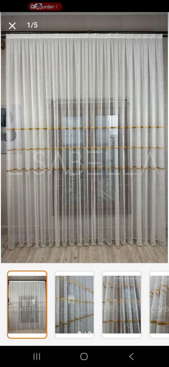 Gold Beyaz tül perde - Görsel 2