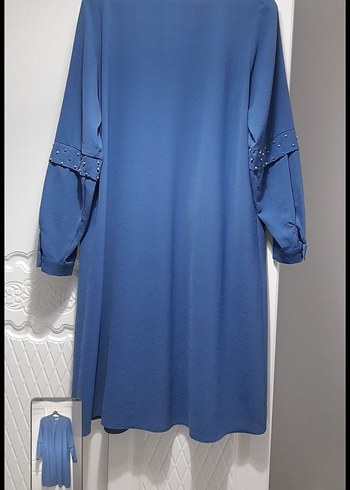 Mavi Düğmeli Uzun Kollu Kadın Tunik - Görsel 2