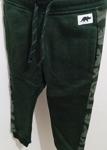 Erkek Çocuk Koyu Yeşil dinazorfigurlu Eşofman Altı - Görsel 2