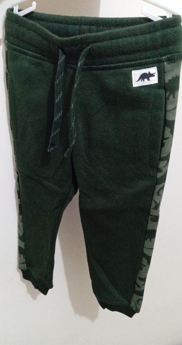 Erkek Çocuk Koyu Yeşil dinazorfigurlu Eşofman Altı - Görsel 2