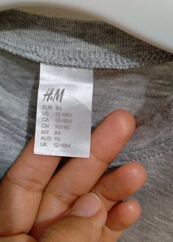 H&M Erkek Çocuk Gri Pamuklu Kısa Kollu lacivert tişört ler