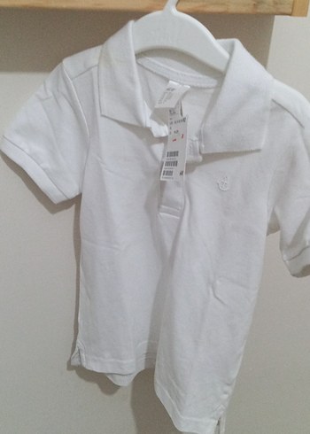 Erkek Çocuk Beyaz Düğmeli Polo Tişört - Görsel 2