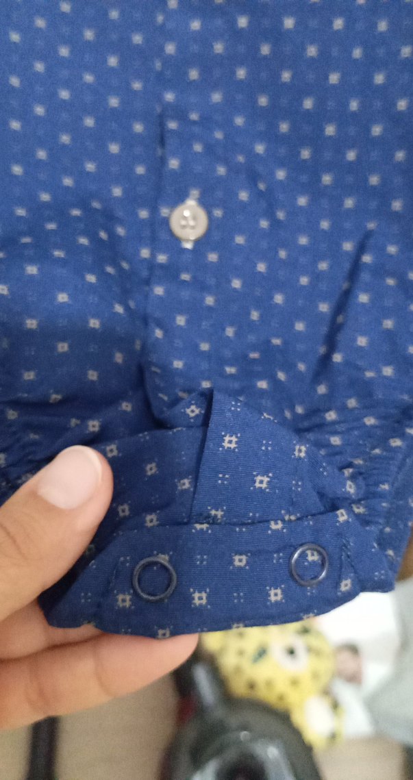 Koyu Mavi Erkek Çocuk Keten Gömlek - Görsel 4